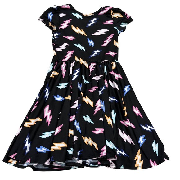 DotDotSmile Lucy Twirl Dress Lightning Bolt Print Dress Size 5/6 - Picture 2 of 5